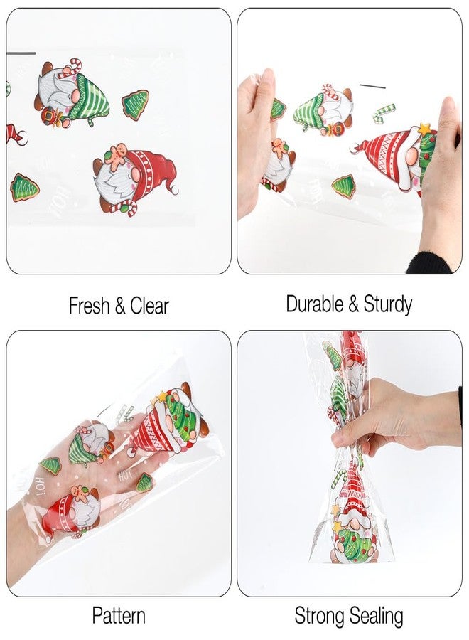 Luktastic Christmas Treat Bags, 100Pcs Christmas Candy Bags, Xmas Cellophane Treat Bags with Twist Ties, Xmas Cellophane Gift Bag Cookie Bags Goodie Bag for Winter Xmas Holiday Party Favors Supplies - Image 5